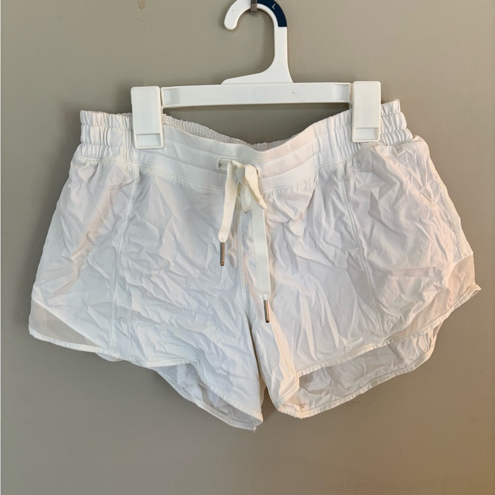 Women's White Lululemon Hotty Hot shorts